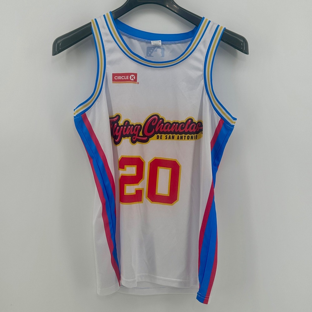 Success Brands Flying Chanclas Jersey Men M White Manu Ginobili 20 Missions MiLB